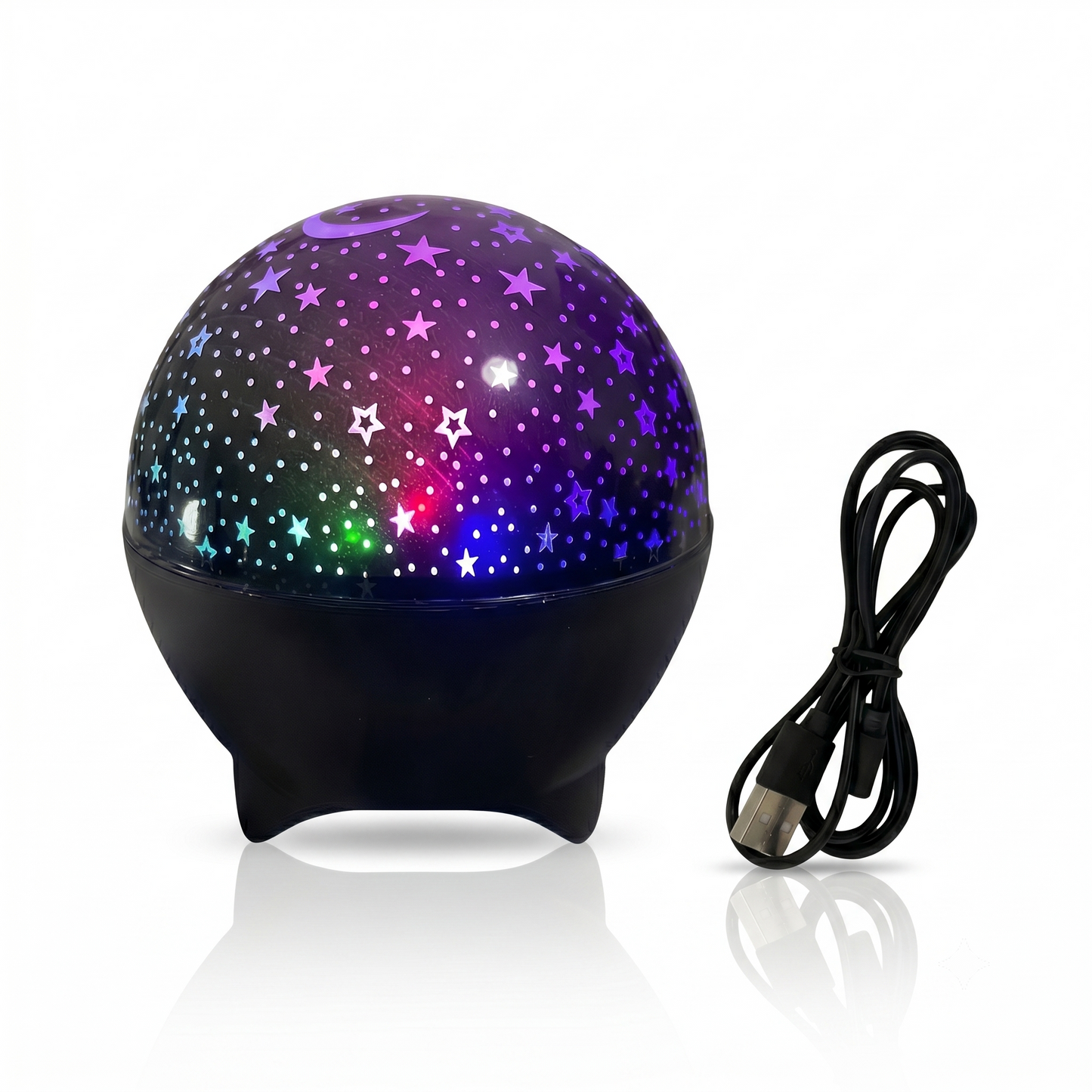 Galaxy Star Projector Night Light — RGB LED Moon & Star Projection, USB