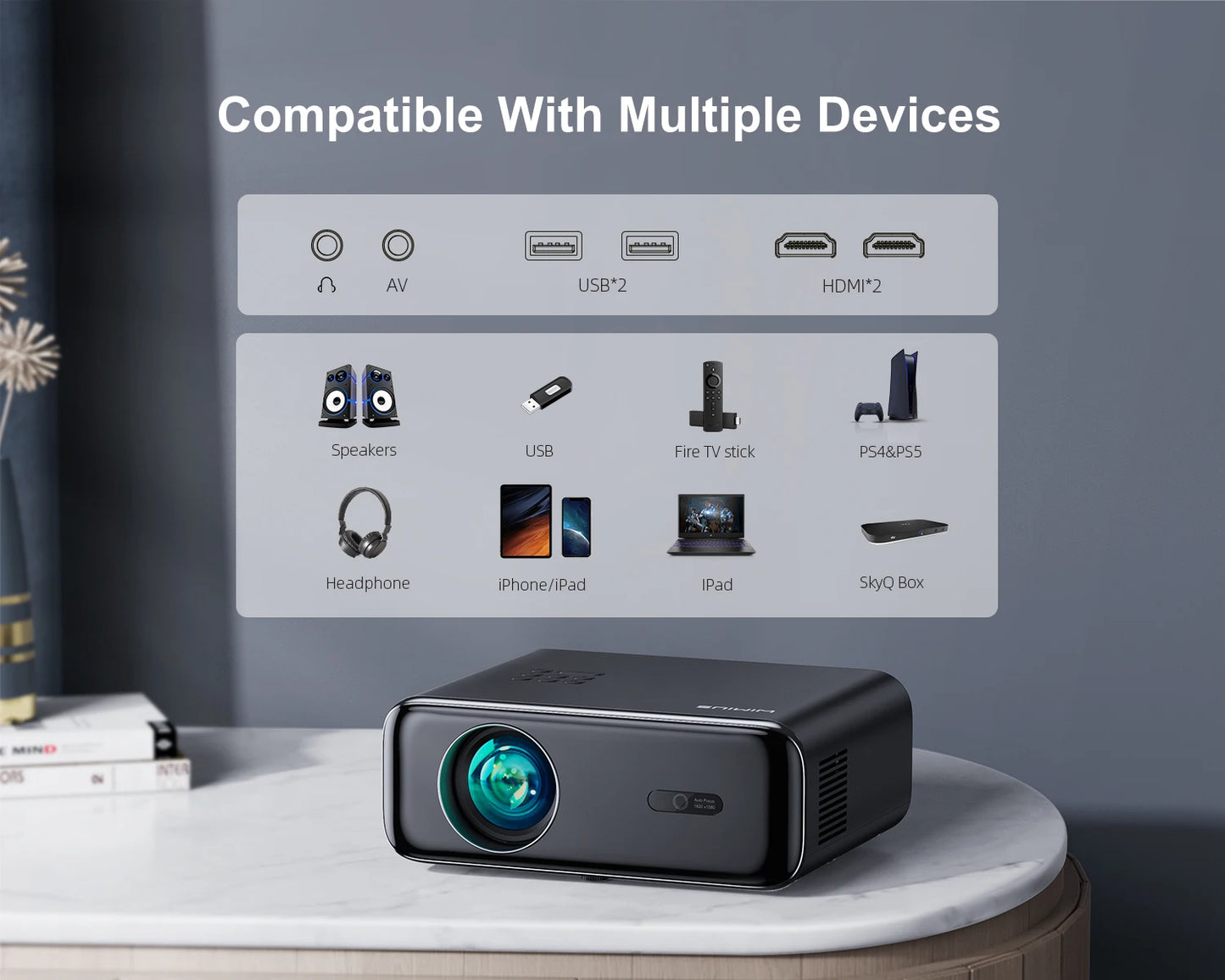 4K Portable WiFi Home Theater Projector — Full HD 1080P
