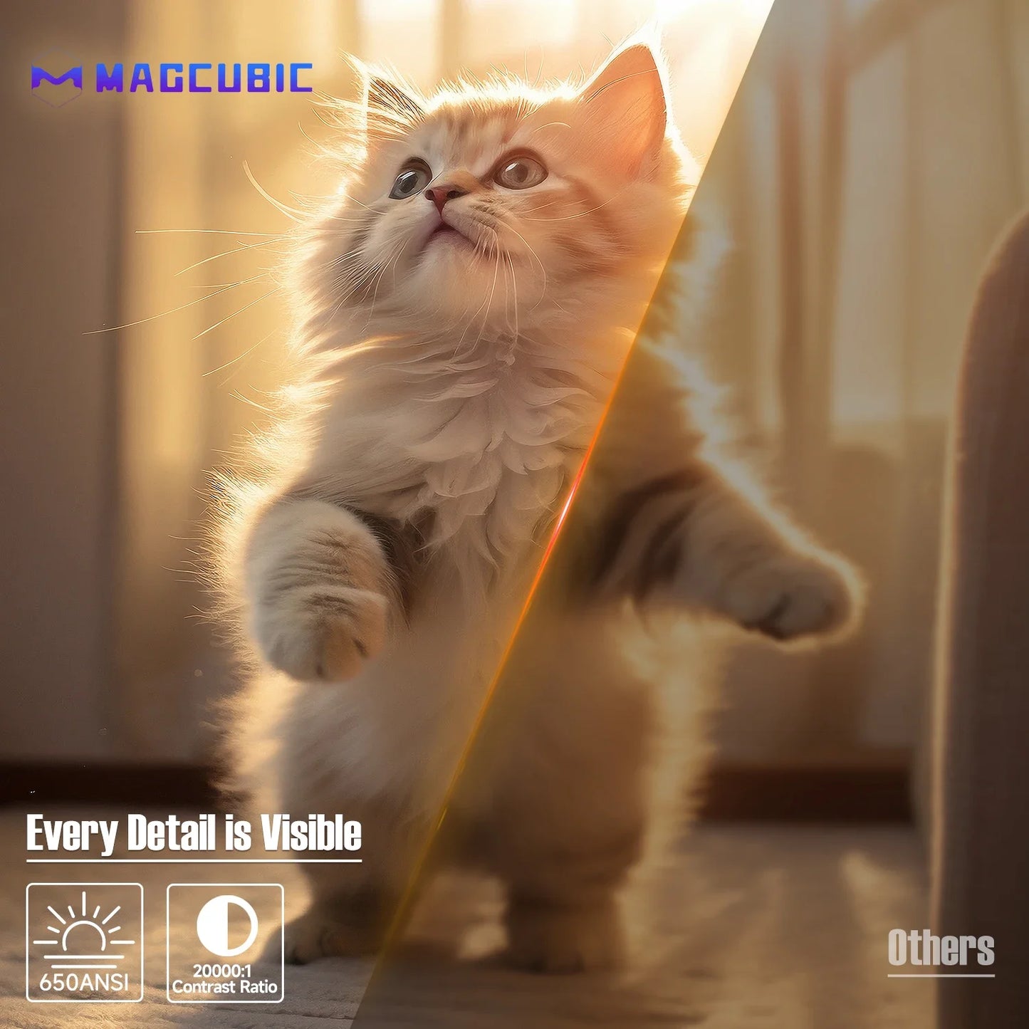1080P Native Smart Projector — Auto Focus & Keystone, Air Mouse, WiFi6