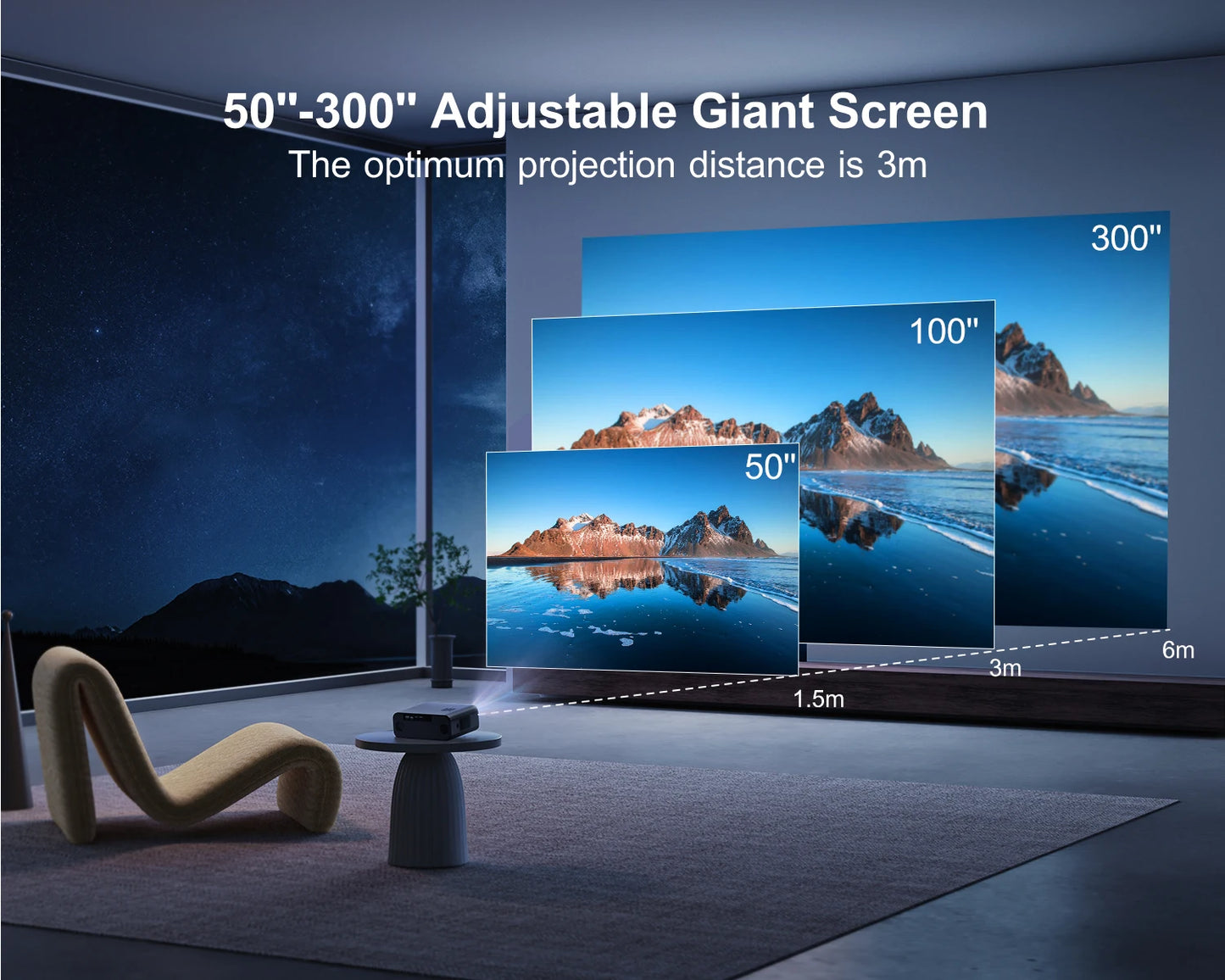 4K Portable WiFi Home Theater Projector — Full HD 1080P