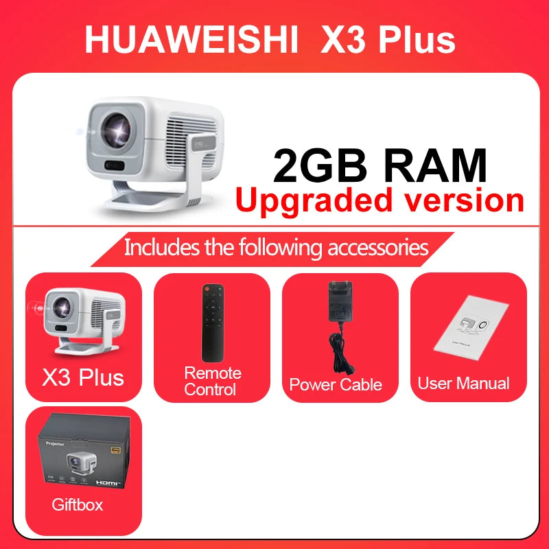 4K Native 1080P Smart Projector — Auto Focus, 600 ANSI, Android