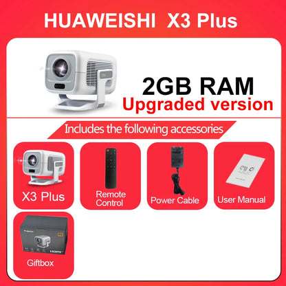 4K Native 1080P Smart Projector — Auto Focus, 600 ANSI, Android