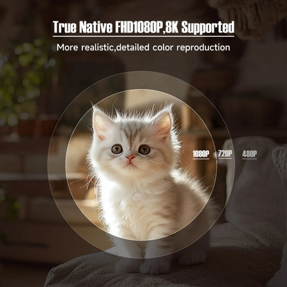 1080P Native Smart Projector — Auto Focus & Keystone, Air Mouse, WiFi6