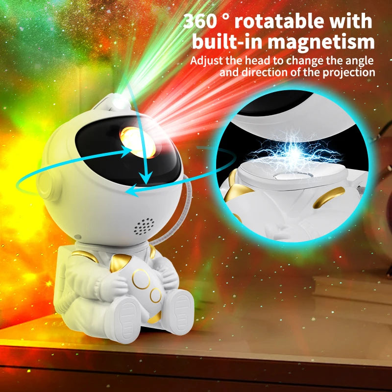 Astronaut Galaxy Star Projector — Nebula LED Night Light with Remote