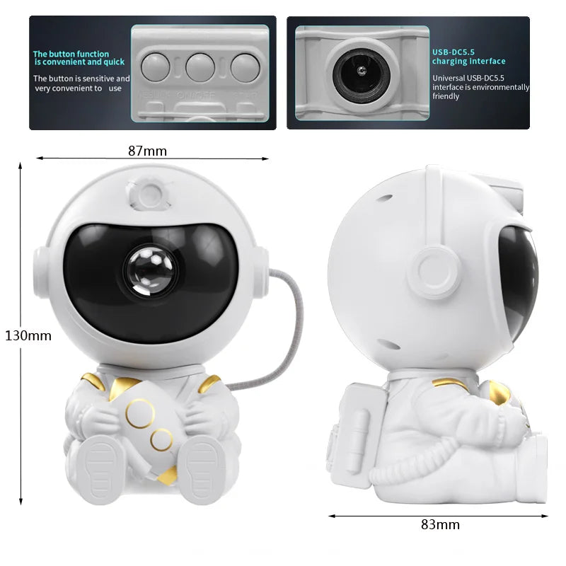 Astronaut Galaxy Star Projector — Nebula LED Night Light with Remote