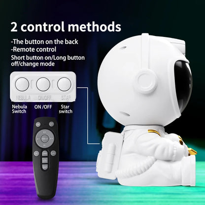 Astronaut Galaxy Star Projector — Nebula LED Night Light with Remote