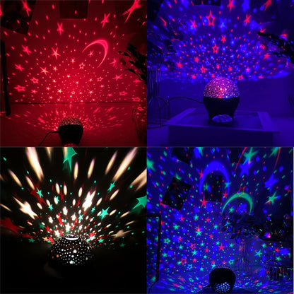 Galaxy Star Projector Night Light — RGB LED Moon & Star Projection, USB