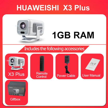4K Native 1080P Smart Projector — Auto Focus, 600 ANSI, Android