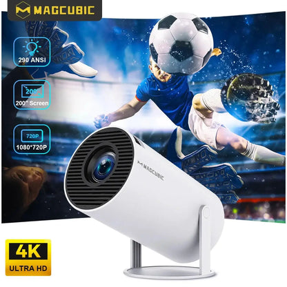 4K Portable Smart Projector — Android 14, Dual WiFi6, 290 ANSI